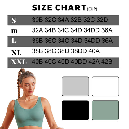 3 Pack Sports Bras with High Support  Adjustable Straps, Racerback, Padded, Plus Size, High Impact for Running, Gym & Yoga